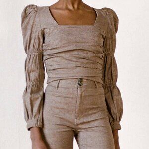 Women's Maria Stanley Abby Houndstooth Blouse - Size S